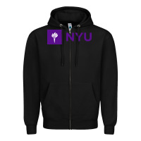 Black nyu new york university purple Zipper Hoodie - artisFamous