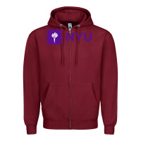 Burgundy nyu new york university purple Zipper Hoodie - artisFamous
