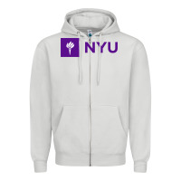 Dove Grey nyu new york university purple Zipper Hoodie - artisFamous