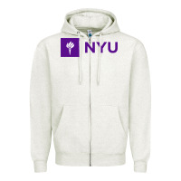 Oatmeal Heather nyu new york university purple Zipper Hoodie - artisFamous