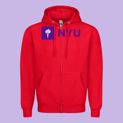Nyu New York University Purple Zipper Hoodie Designed By Artisfamous