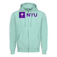 Seafoam nyu new york university purple Zipper Hoodie - artisFamous