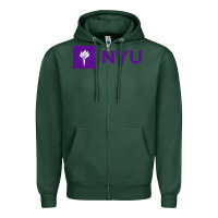 Sports Green nyu new york university purple Zipper Hoodie - artisFamous