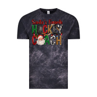 Cloud Black Santa's Favorite Hockey Coach For Christmas Vintage Tee - FaDigitalArtStudio