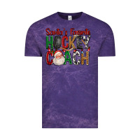 Cloud Purple Santa's Favorite Hockey Coach For Christmas Vintage Tee - FaDigitalArtStudio