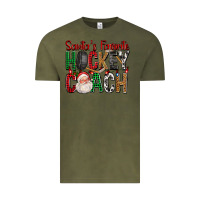 Vintage Olive Santa's Favorite Hockey Coach For Christmas Vintage Tee - FaDigitalArtStudio