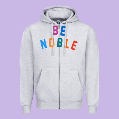 Be Noble Tee Zipper Hoodie Designed By Artisfamous