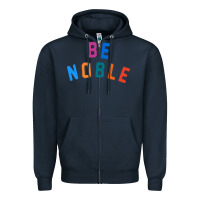 Navy be noble tee Zipper Hoodie - artisFamous