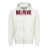 Oatmeal Heather taylor heinicke believe Zipper Hoodie - artisFamous