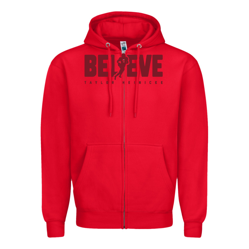 Taylor Heinicke Believe Zipper Hoodie by artisFamous | Teevron
