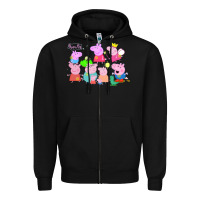 Black Peppa Pig Zipper Hoodie - artisFamous