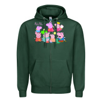 Sports Green Peppa Pig Zipper Hoodie - artisFamous
