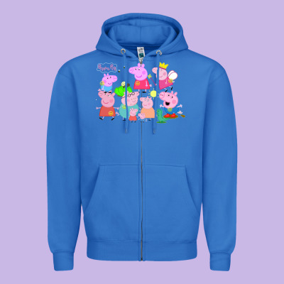 Peppa Pig Zipper Hoodie Designed By Artisfamous