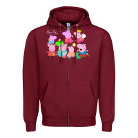 Burgundy Peppa Pig Zipper Hoodie - artisFamous