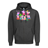 Charcoal Heather Peppa Pig Zipper Hoodie - artisFamous
