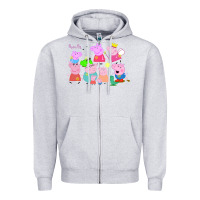 Heather Grey Peppa Pig Zipper Hoodie - artisFamous