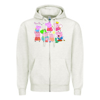 Oatmeal Heather Peppa Pig Zipper Hoodie - artisFamous
