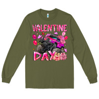 Army Green Valentine Day Long Sleeve Tee - CowhideDigitalArt