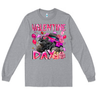 Heather Grey Valentine Day Long Sleeve Tee - CowhideDigitalArt