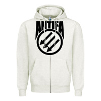 Oatmeal Heather anti blue check action Zipper Hoodie - artisFamous