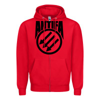 Red anti blue check action Zipper Hoodie - artisFamous