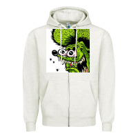 Oatmeal Heather rat fink Zipper Hoodie - artisFamous