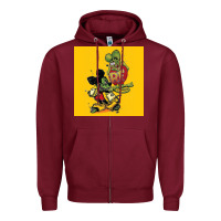 Burgundy rat fink 02 Zipper Hoodie - artisFamous