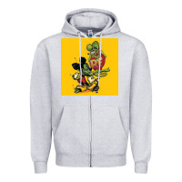 Heather Grey rat fink 02 Zipper Hoodie - artisFamous