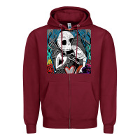 Burgundy the nightmare before christmas 2 Zipper Hoodie - artisFamous