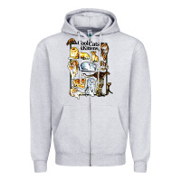 Heather Grey cool cats and kittens Zipper Hoodie - artisFamous
