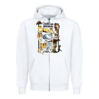 White cool cats and kittens Zipper Hoodie - artisFamous