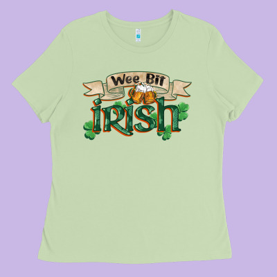 Wee Bit Irish St Patricks Day Ladies Tee Designed By Fadigitalartstudio