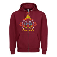 Burgundy lite brite Zipper Hoodie - artisFamous