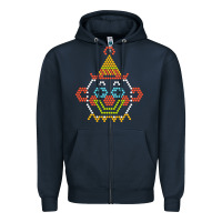Navy lite brite Zipper Hoodie - artisFamous
