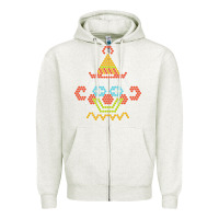 Oatmeal Heather lite brite Zipper Hoodie - artisFamous