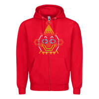 Red lite brite Zipper Hoodie - artisFamous