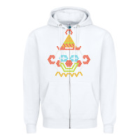 White lite brite Zipper Hoodie - artisFamous