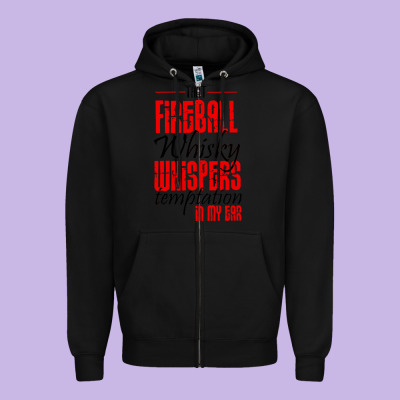 Fireball Whisky Whispers Zipper Hoodie Designed By Artisfamous