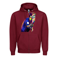 Burgundy LIONEL MESSI Zipper Hoodie - artisFamous