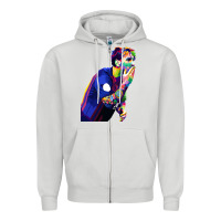 Dove Grey LIONEL MESSI Zipper Hoodie - artisFamous