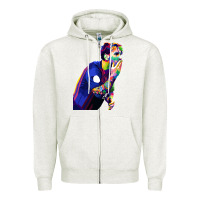 Oatmeal Heather LIONEL MESSI Zipper Hoodie - artisFamous