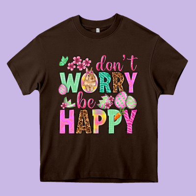 Don't Worry Be Happy Easter Day Heavy Core Tee Designed By Howdyjamesfarm