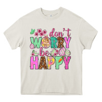 Cream Don't worry be happy Easter Day Heavy Core Tee - HowdyJamesFarm