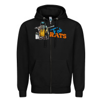 Black fabrats Zipper Hoodie - artisFamous