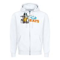 White fabrats Zipper Hoodie - artisFamous