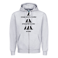 Heather Grey attempted murder cute Zipper Hoodie - artisFamous