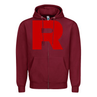Burgundy r is team rocket Zipper Hoodie - artisFamous