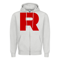 Dove Grey r is team rocket Zipper Hoodie - artisFamous