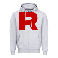 Heather Grey r is team rocket Zipper Hoodie - artisFamous