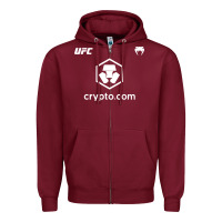 Burgundy crypto Zipper Hoodie - artisFamous